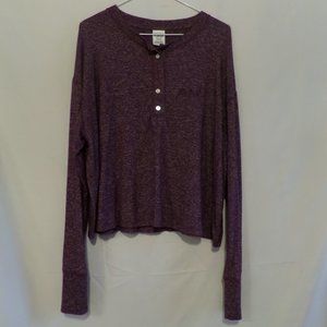 Pink Victoria Secret Burgundy Cropped Pullover top- Size Large